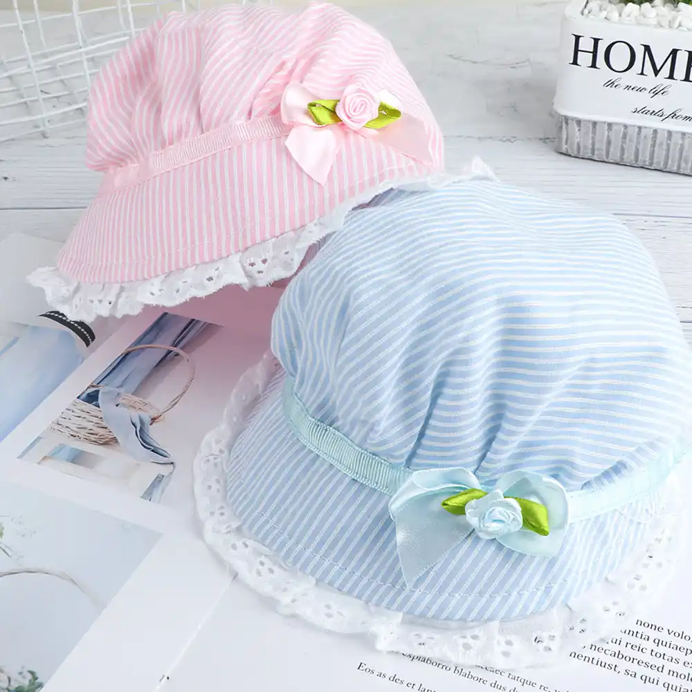 Toddler Visor Flower Lace Baby Bucket Hats Girl Sun Cap Bonnet Beanie Cotton