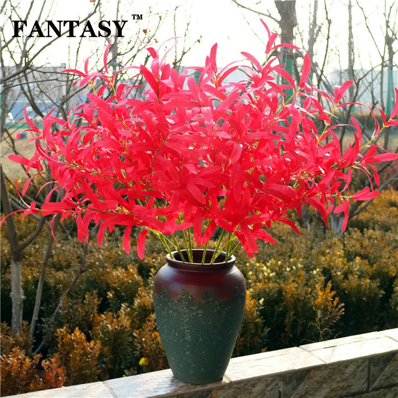 

FANTASY 5pcs 90cm Artificial Olive Tree Leafs Silk Fake Green Plant Leaves Home Decoration Handmade Rattan False Plants Branch