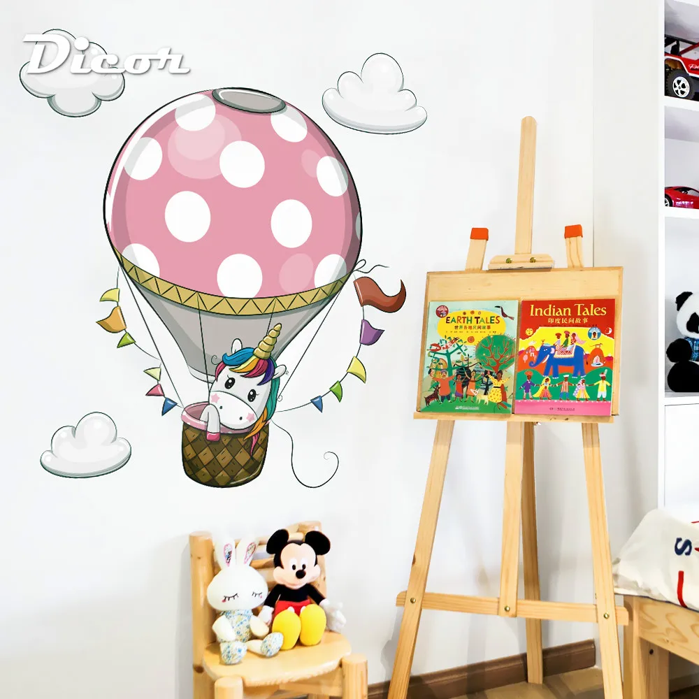 DICOR Kawaii منطاد الهواء الساخن الجدار ملصق الكرتون صائق لغرفة طفل ديكور سرير طفل الملحقات الأطفال هدية عيد ميلاد QT1131 و 2 DICOR Kawaii منطاد الهواء الساخن الجدار ملصق الكرتون صائق لغرفة طفل ديكور سرير طفل الملحقات الأطفال هدية عيد ميلاد QT1131 و 2