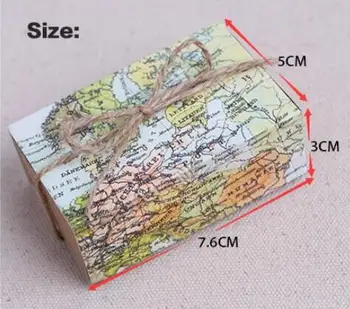 

500 PCS/lot "Around the World" Map Favor Box for traveling theme wedding decoration gift box and Kraft box Party candy box