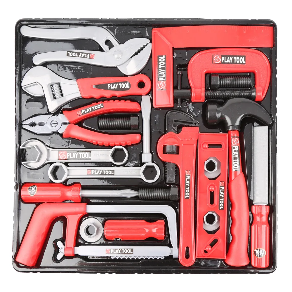 

Simulation Repair Tools Kit Pretend Play Tool Toy Set with Hammer Saw Spanner Construction Accessories for Children Kids Toys