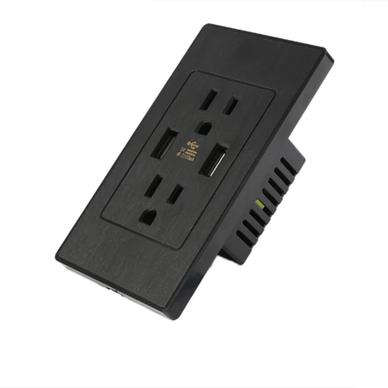 15A UL американская двойная USB настенная розетка американский стандарт US 2.1A панель|