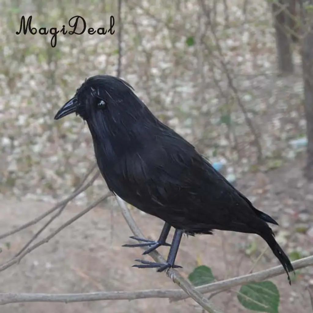 MagiDeal 6pcs Halloween Stuffed Feather Crow Bird Black Ravens Fancy Dress Prop Decor Home Decorations Ornament Figurines | Дом и сад