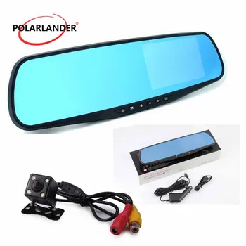 

4.3" Car Rear Camera Driving Video Recorder Full HD Night Vision Dash Cam DVR Rearview Mirror 1080P Video Registrator Dual Lens