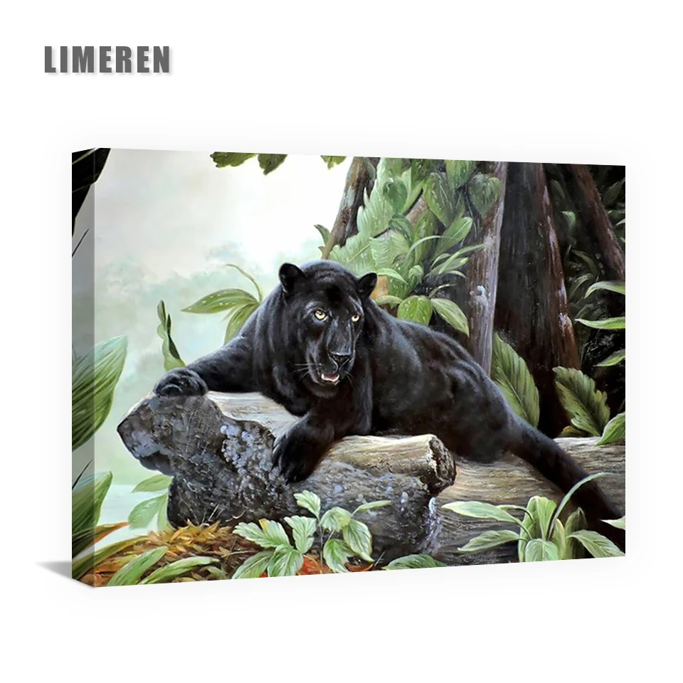 

DIY Oil Digital Painting Panther Animal Coloring By Number On Canvas Painting By Numbers For Modern Wall Art Picture