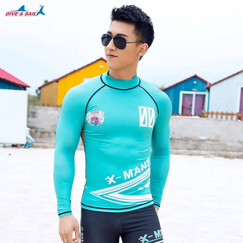 Divesail men's beach volleyball shirts beach football shirt,rashguards