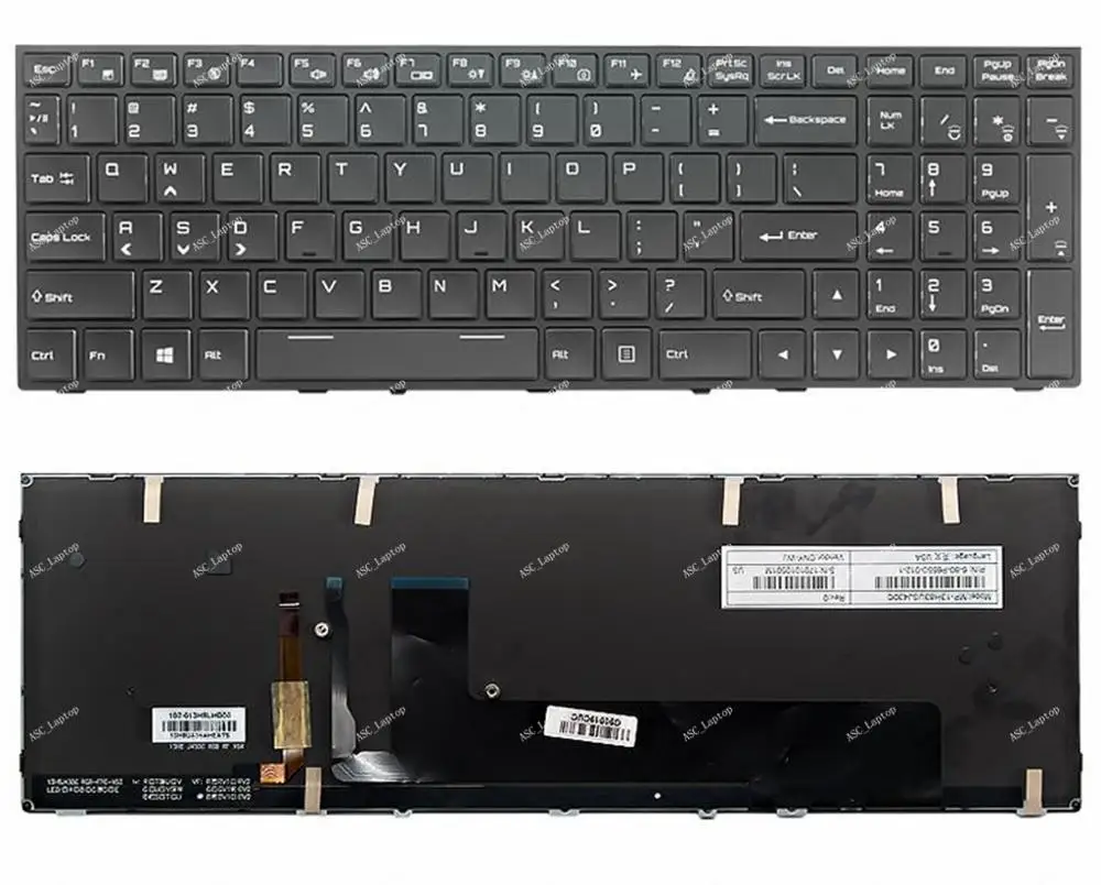 

Новая Оригинальная английская клавиатура QWERTY для ноутбука Clevo Sager NP8155 NP8156 NP8157, цветная кристальная подсветка, черная рамка