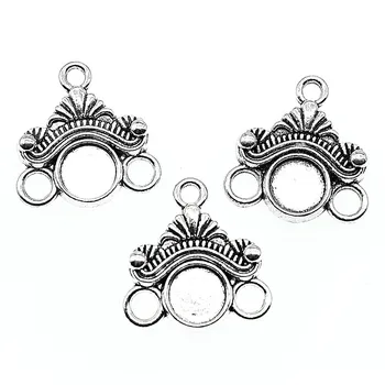 

8pcs Double Sided Fit 6Mm Cabochon Earring Connector Charm Earring Connector 2 Colors Earring Connector 17x18mm