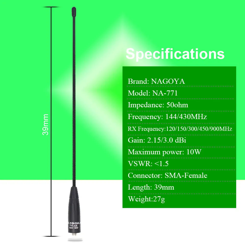 Оригинал, NAGOYA антенна NA-771 SMA-подходит для UV-5R UV-82 двухдиапазонная антенна