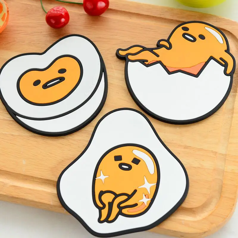 

1 Piece Creative Cute Cartoon Kawaii Fried Egg Yolk Pot Bowl heat Insulation Non-slip Cup Holder Coaster Mat kitchen Accessory
