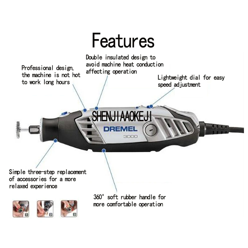 3000 1-26 Electric grinder machine handheld straight grinder polisher exquisite jade carving electric polishing machine 220V 1PC