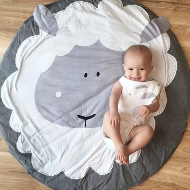Cute Lovely Baby Crawling Pad Round Cartoon Bear Kids Newborn Play Game Mat W