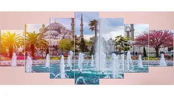 

7pcs Full diamond 5D DIY diamond painting fountain landscape diamond embroidery cross stitch painting living room home decor