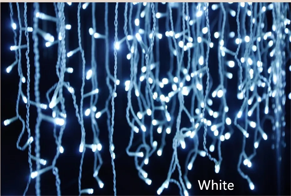 Christmas Lights Outdoor Decoration 5m Droop 0.4-0.6m Led Curtain Icicle String Lights _