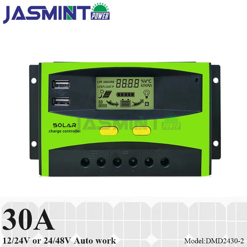

Quality 30A Solar Charge Controllers solar panel battery regulator LCD display solar controller 12v/24v auto 10A 20A 30A