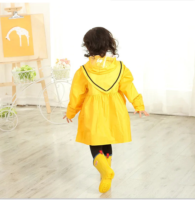 4.Kids Children's Raincoat Rain Coat Poncho Jackets Rainsuit Outdoor Rainwear For Children Girl's Polyester Yellow Red Rain Ponchos