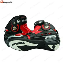 2017 New Leather Motorcycle short font b Boots b font Riding Tribe SPEED Moto Racing Motocross