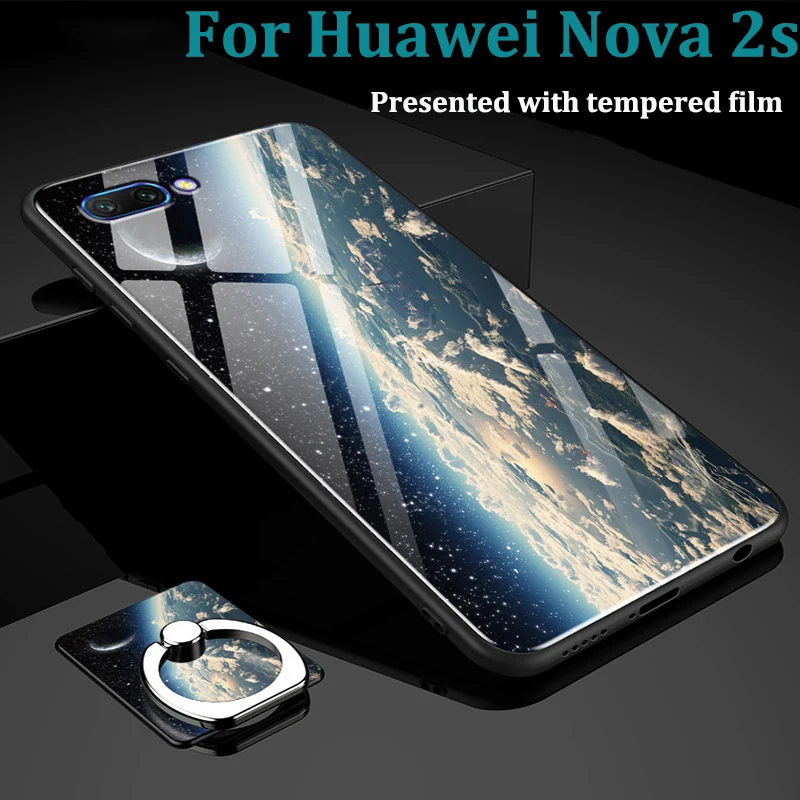 2 шт. для huawei Nova S Чехол телефон Обложка Nova2s задняя крышка закалённое защитное