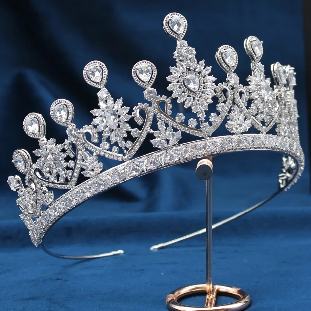 

Parmalambe Sparkling Zircon Encrusted Tiaras Bridal Headpieces Crown Hair Jewelry Wedding Hair Accessories tiara de noiva