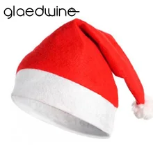 Glaedwine 100 шт. Лидер продаж Санта Клаус Hat Хлопок шапочки Рождество взрослых шляпы для мужчин и женщин Клауса костюм для рождественской вечеринки постав