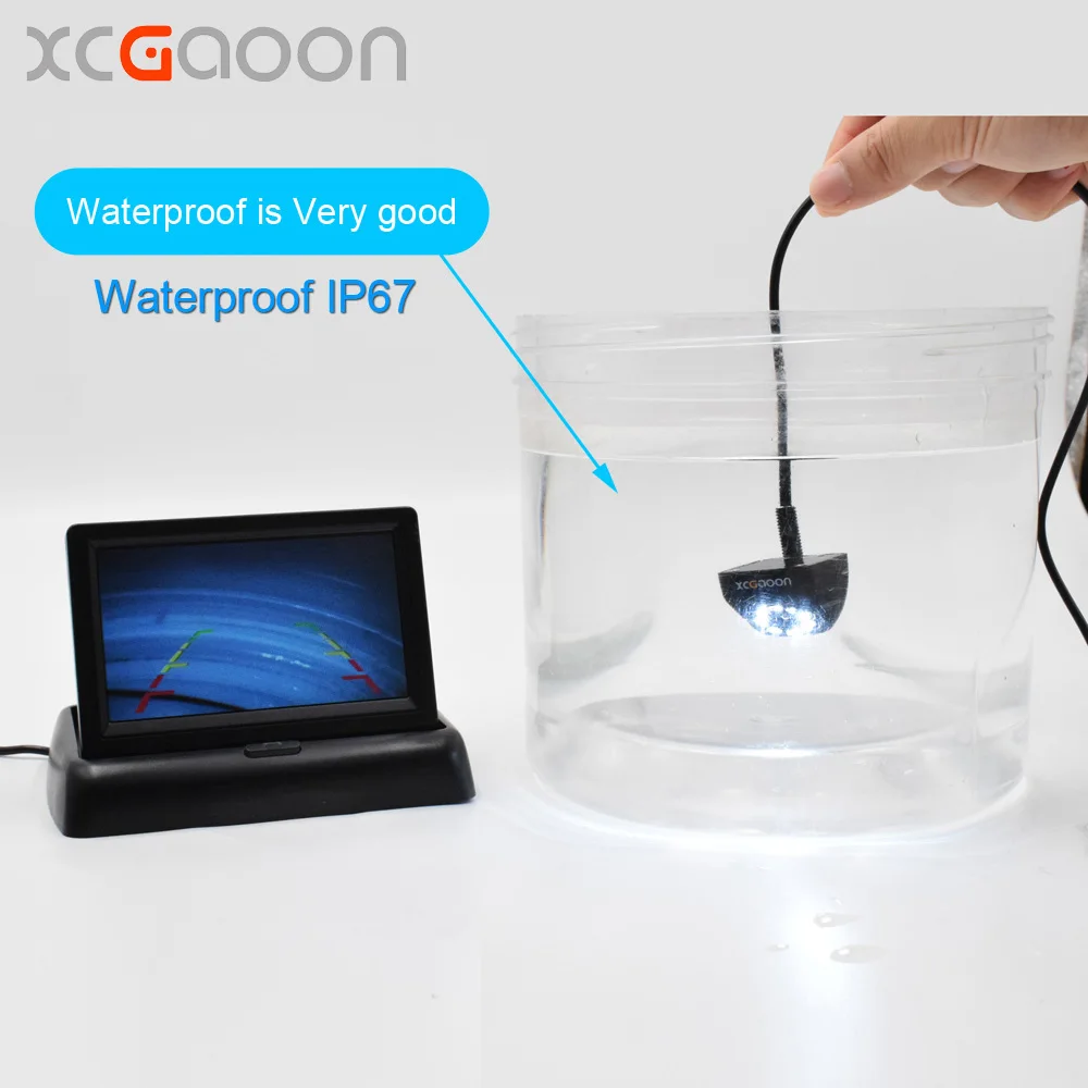 XCGaoon CCD Car Rear View Camera Waterproof ( IP67 ) Wide Angle 8 LED Night Vision Car Backup Camera Parking Assistance