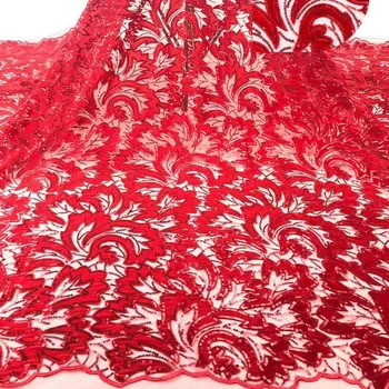 

Wonderful French net lace fabric with sequins for party dress HNZ235(5yards/lot)