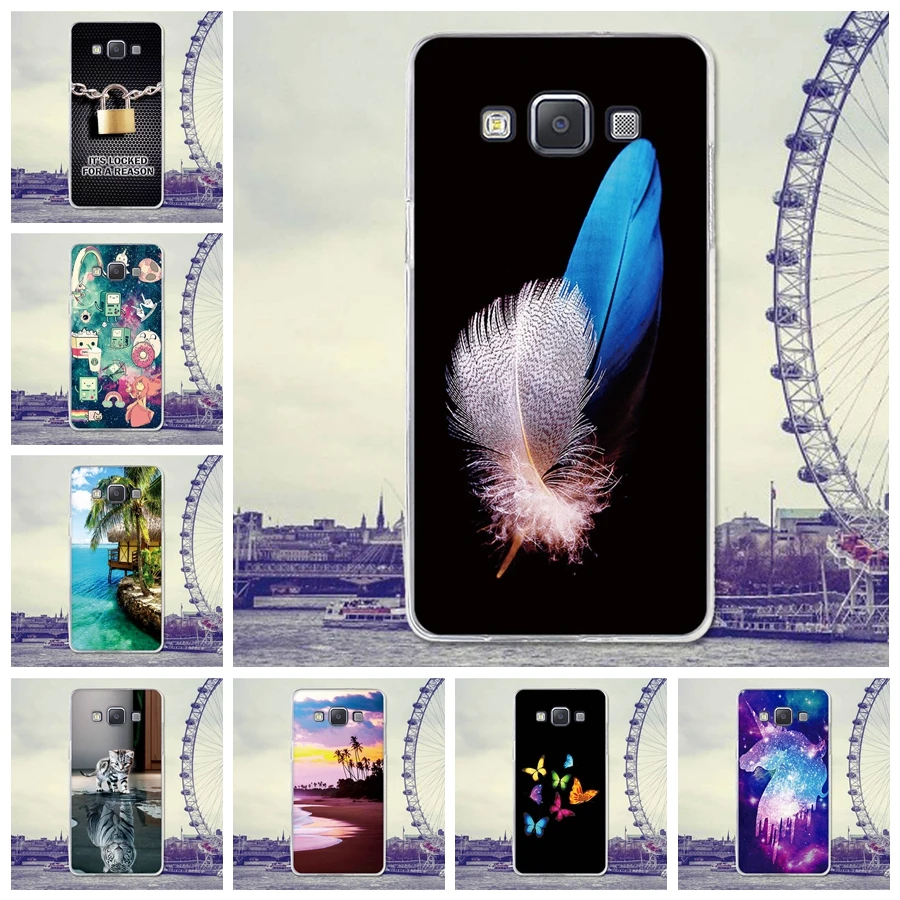 For Coque Samsung Galaxy A5 A500 A500F A500H Case Cover 5.0 Feather Cartoon Rubber Silicone 2015 Phone Cases | Мобильные телефоны и