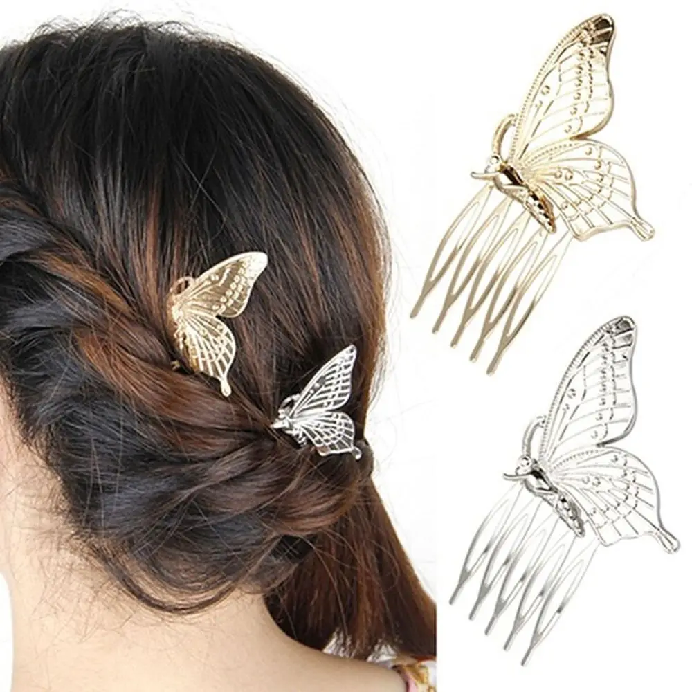 

Fashion Style Women Girls Alloy Butterfly Hair Comb Headwear Bridal Wedding Hair Accessories Hair Jewelry Hair Pins