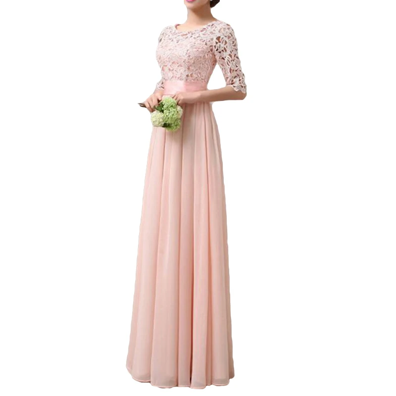 5XL для женщин; Большие размеры кружевное платье шифоновое, с рукавами до локтя Макси длинное платье в пол, элегантное платье принцессы