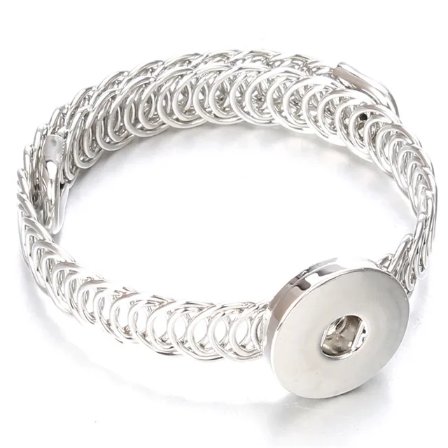 Metal Snap Jewelry Bracelet Bangles Rose Gold Silver Snap Bracelet for