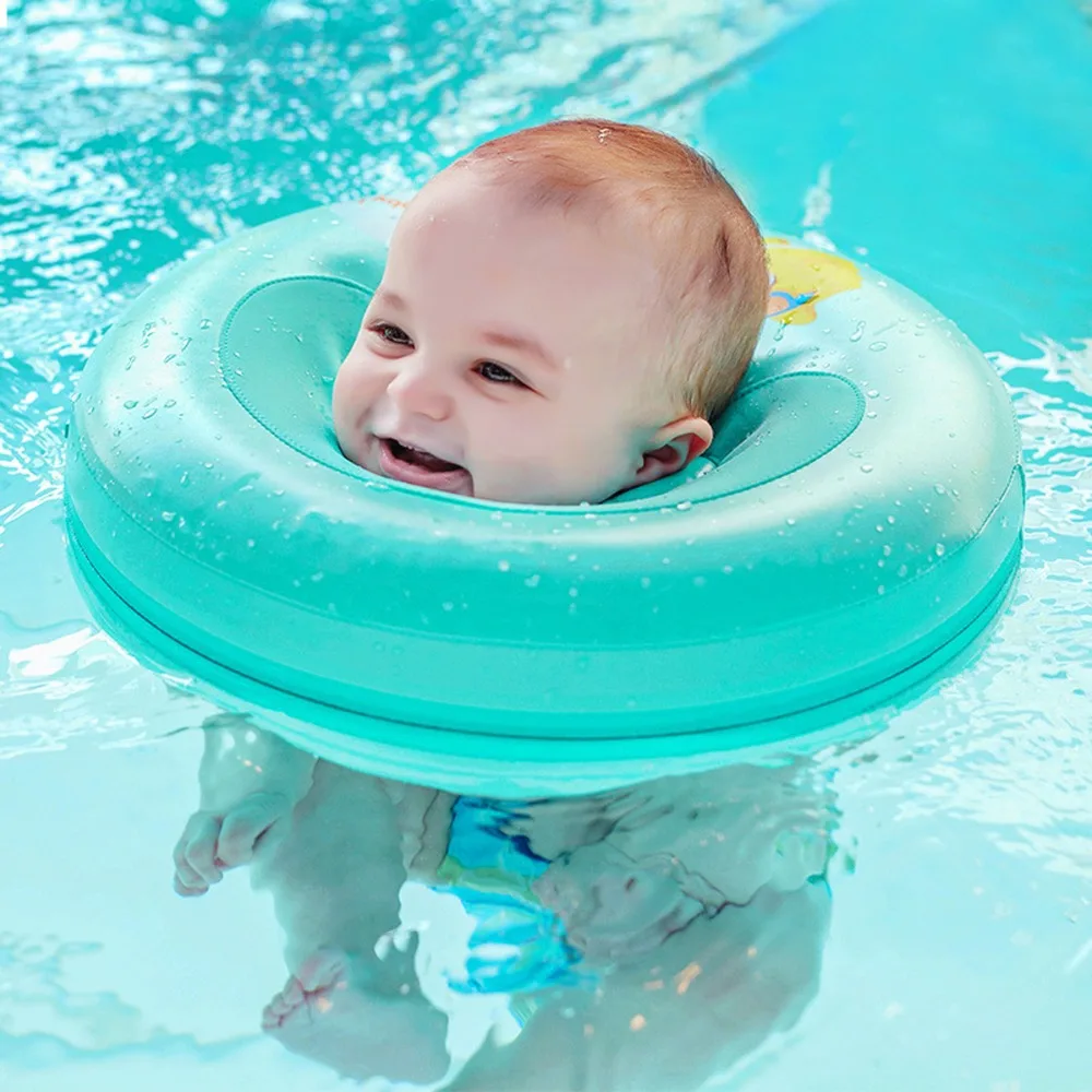 Safety Infant Kids Non Inflatable Floating Ring Round No Need Pump Air Baby Bath Circle Neck Swim Trainer Swimming Accessories