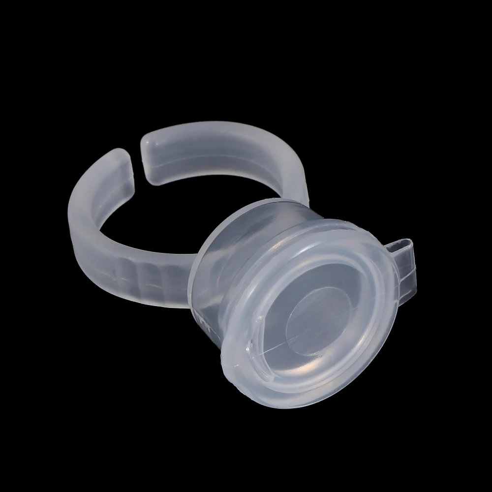

10pcs/set Convenient PVC Tattoo Permanent Eyelash Makeup Ink Cup With Lid Cover Cap Anti-overflow Finger Ring Holder