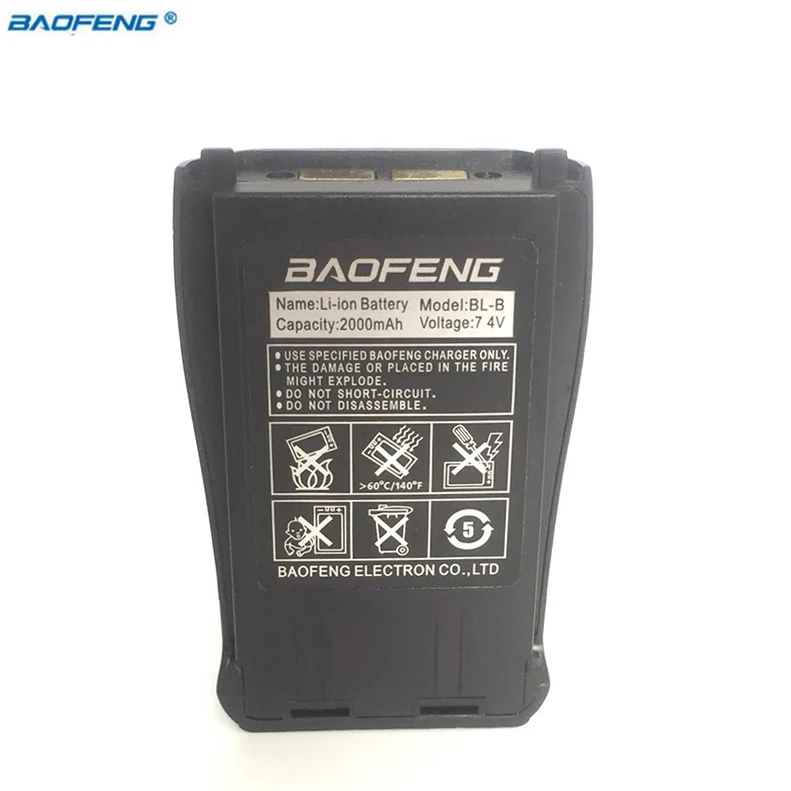 7,4 В Baofeng UV-B5 аккумулятор с 2000 мАч литий-ионная рация двухстороннее радио UV B5 B6 baofeng uv-B6 Аккумулятор аксессуары