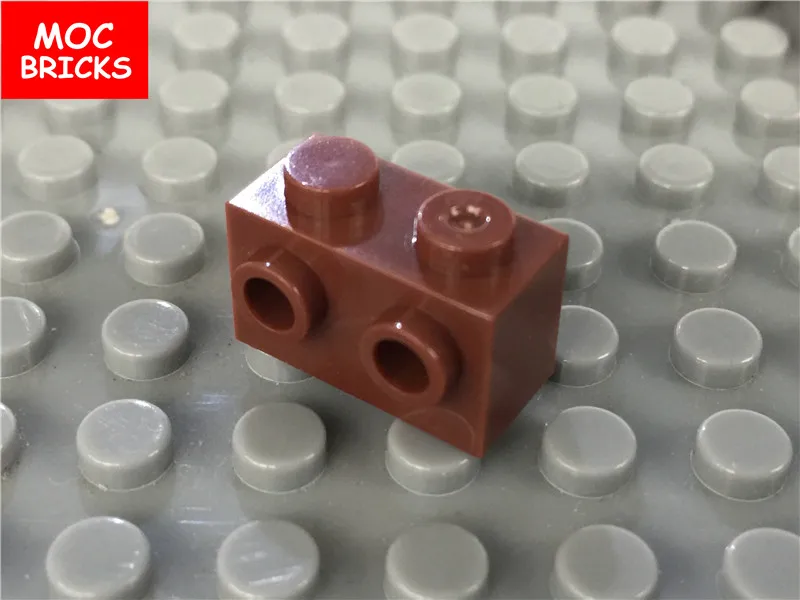 10 шт./лот кубики moc светло серый и коричневый 1x2 модифицированные кирпичные