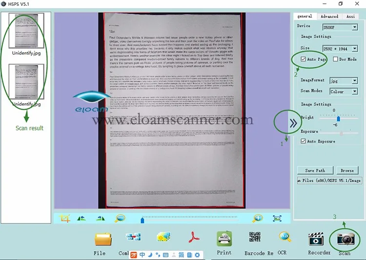 Portátil do Doc de Usb do Varredor a3 do Documento para a Exploração & do Livro e a Apresentação Varredor Visual S500a3b 2592x1944 5mp 3d 30 a exploração 3d & do livro e a apresentação visual s500a3b