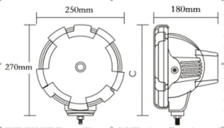 9 inch HID Driving Light KF-K5006 size