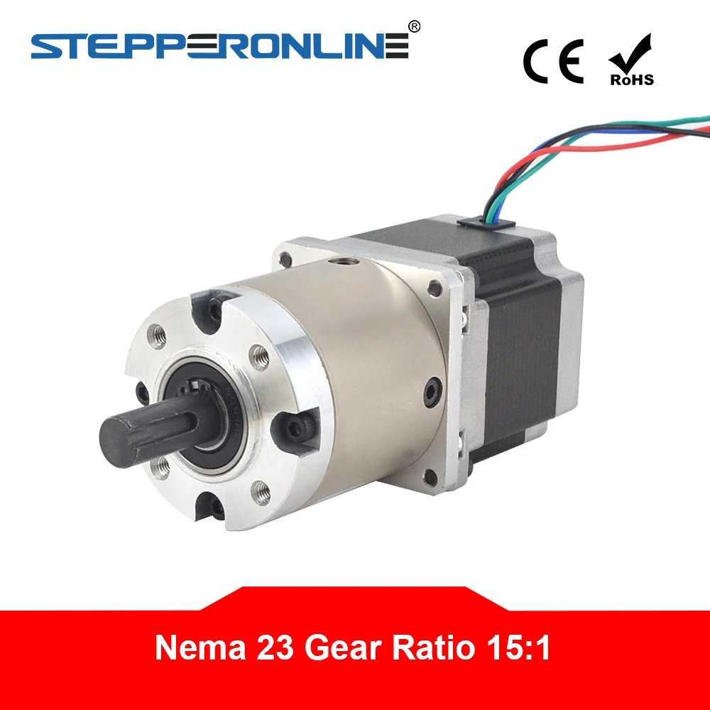 STEPPERONLINE 4:1 Planetary Gearbox Nema 23 Stepper Motor 2.8A for DIY CNC Mill Lathe Router