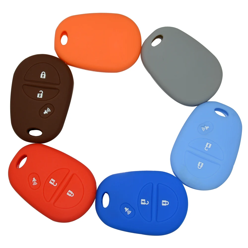 3 buttons silicone car key case for Toyota 1