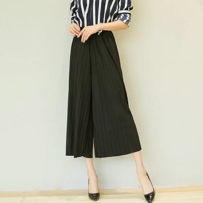 Summer Female Wrinkle High Waist Loose Thin Section Wide Range Chiffon Legs long Leg Pants Korean Pant Fashion Sexy Summer Female Wrinkle High Waist Loose Thin Section Wide Range Chiffon Legs long Leg Pants Korean Pant Fashion Sexy