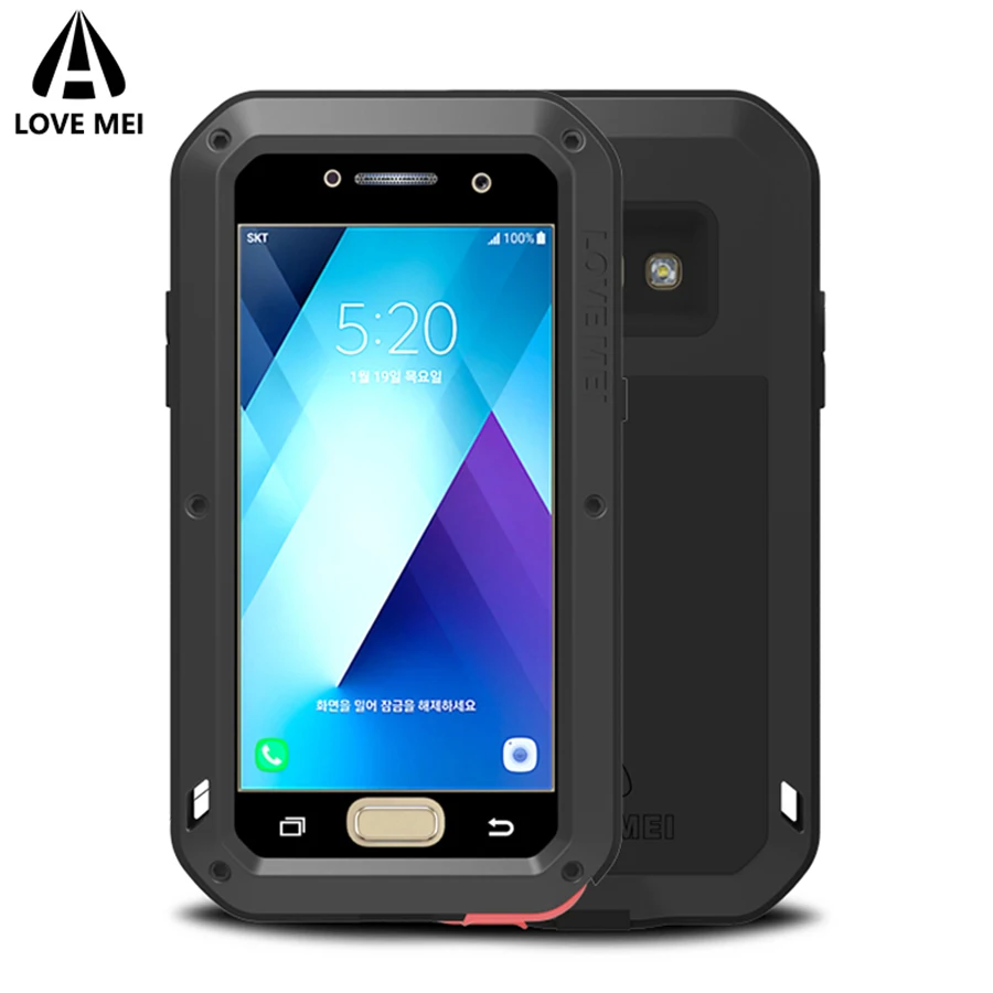 

Love Mei Metal Armor Shockproof Case For Samsung Galaxy A5 2017 Cover Aluminum Back Waterproof Case For Galaxy A5 2017 A520 Case
