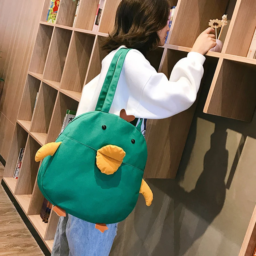 

INS Super Fire Duck Bucket Bag Women's Shoulder Bags Creative Wild Cartoon Pattern Handbags ladies Large Capacity Purse Tote Bag