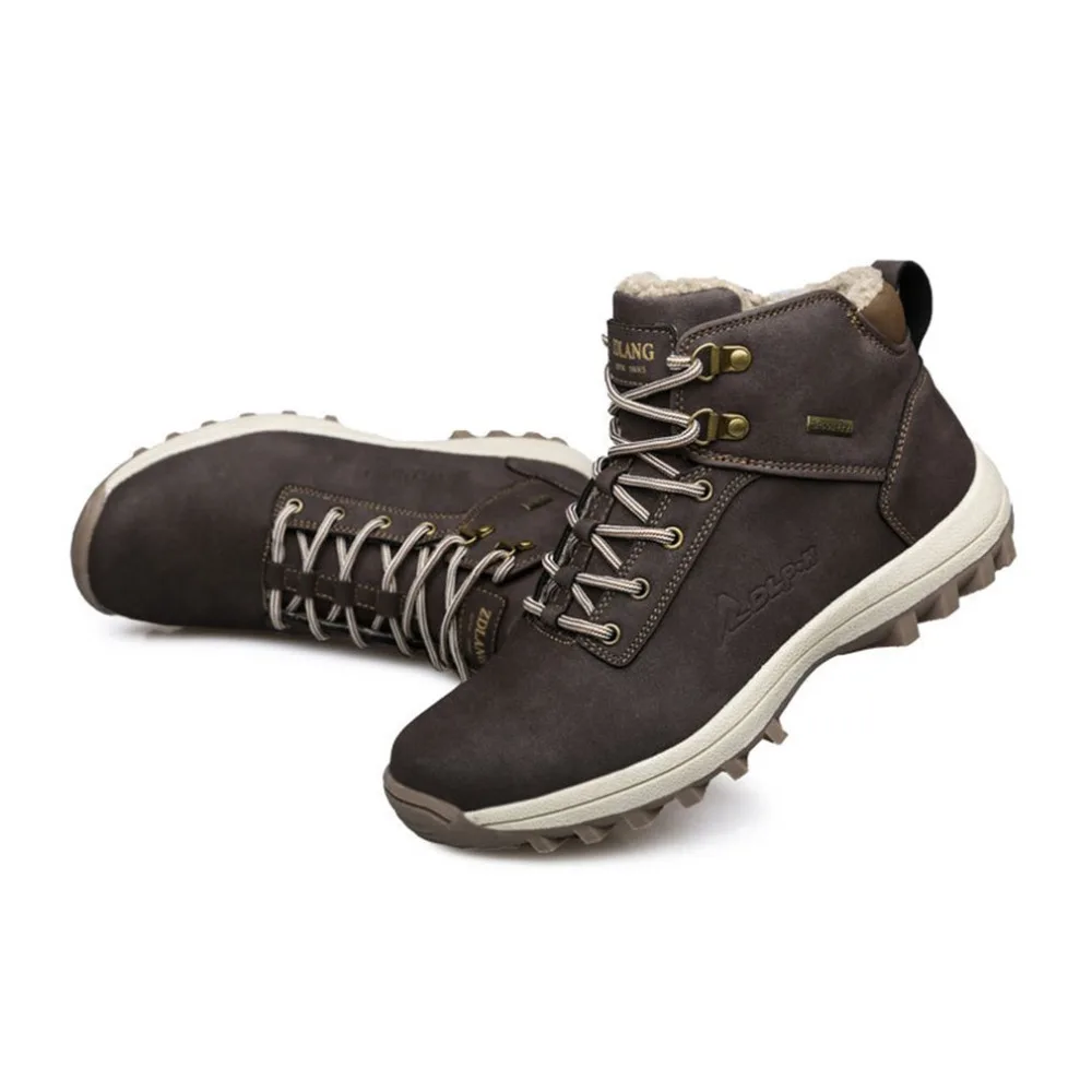 Зимние теплые утолщенные мужские уличные туфли удобные хлопковые мужские прогулочные горные спортивные ботинки кроссовки для альпинизма