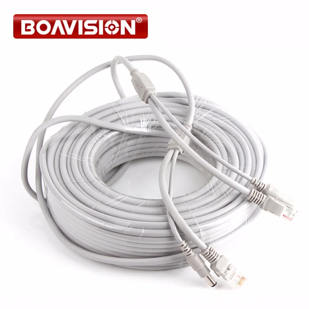 

CCTV Network Lan Cable CAT5/CAT-5e 30M/100ft Ethernet Cable RJ45 + DC Power For Network Video Recorder NVR IP Cameras Gray