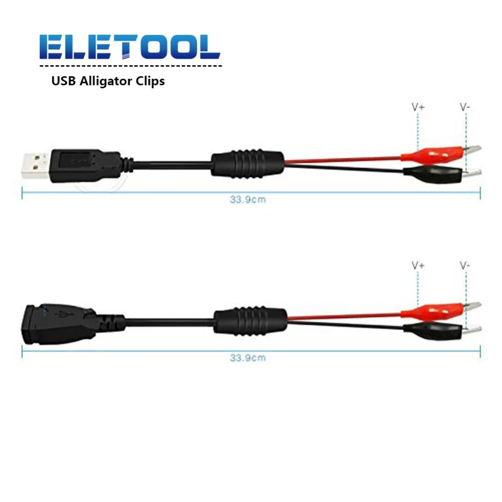 1 пара USB зажим-крокодил провод мужской/женский к USB тестер детектор DC напряжение XF30