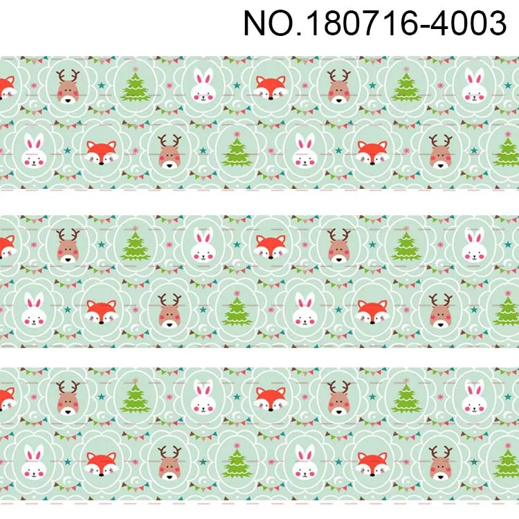 10 метров-разных размеров-Рождество ленты-Рождественская елка/Санта Клаус/снег/Снеговик/олень, зеленый полушерстяной лентой/атласной лентой - Цвет: 180716-4003