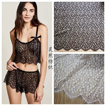 

Allover small florals nice new design 2018 eyelash french lace fabric 1 Piece=150x300CM Black, Off white in stock women diy lace