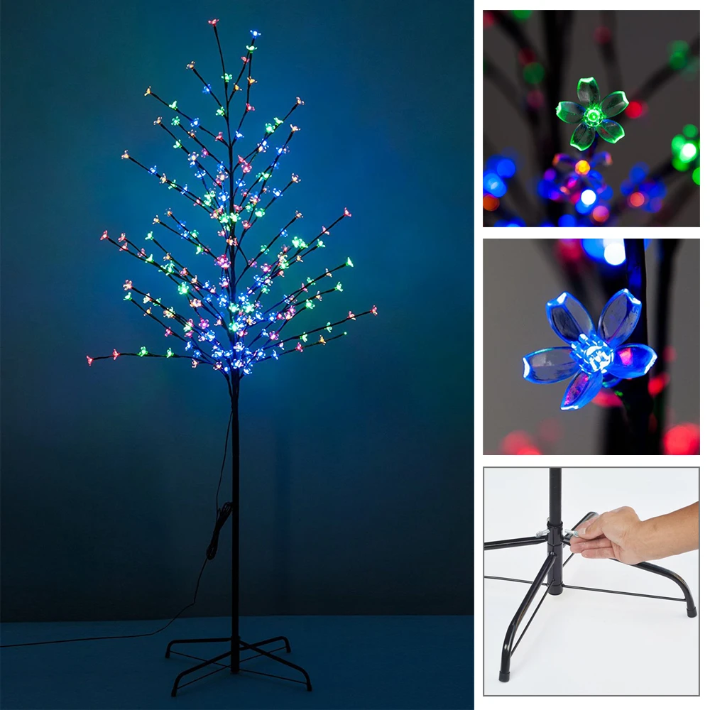 

150cm height colorful Christmas LED Tree Copper Wire Cherry Blossom Trees RGB Christmas Wedding Party Garden Festival Light
