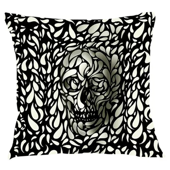 

EHOMEBUY New 3D Single-sided Printing Pillowcase Decorative Cushions For Sofa Square Pillows Cover skull Pillowcase Cover