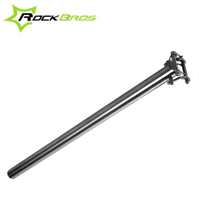 Cheap ROCKBROS Titanium 31.8mm CNC Seatpost Titanium Alloy 3AL2.5V For Brompton Folding Bike 520mm, 550mm, 580mm & 600mm