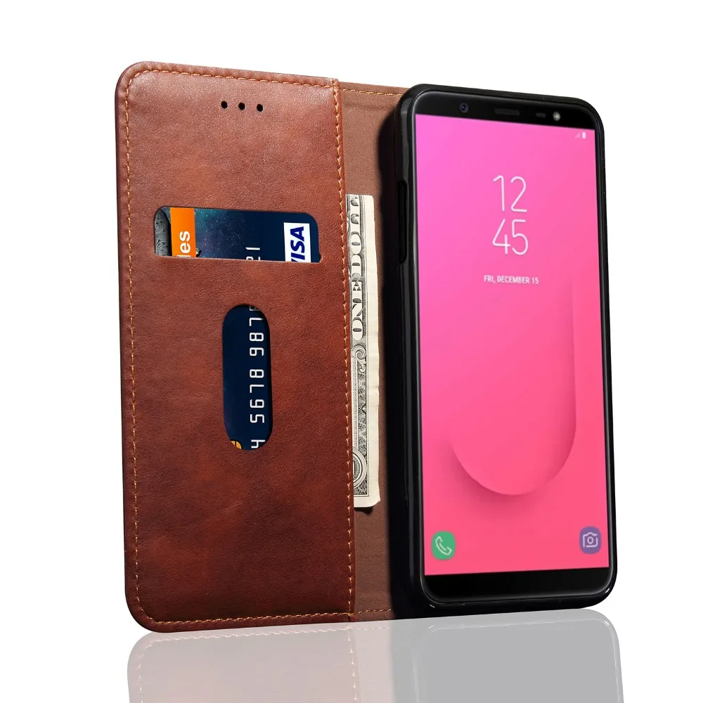 Для Samsung Galaxy J8 J 8 2018 ЕС версия Чехол Флип кожа Винтаж книга телефонные чехлы Ретро